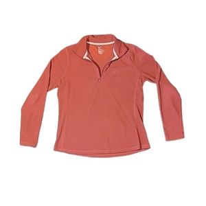 GAP Fleece Pullover Pink Mock Neck Sweatshirt Quarter Zip Long Sleeve Jacket Med